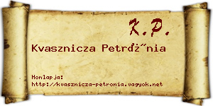 Kvasznicza Petrónia névjegykártya